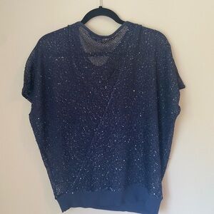 Premise Midnight Blue Sheer Blouse